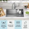 30&rdquo; Workstation Kitchen Sink Undermount Stainless Steel Single Bowl with WorkFlow&trade; Ledge and Accessories